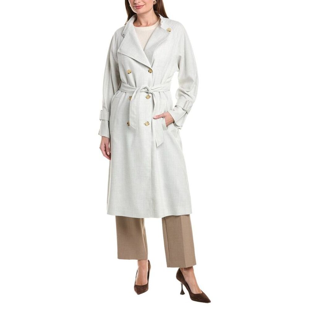 Hugo Boss Womens Catula Wool-Blend Coat, Silver